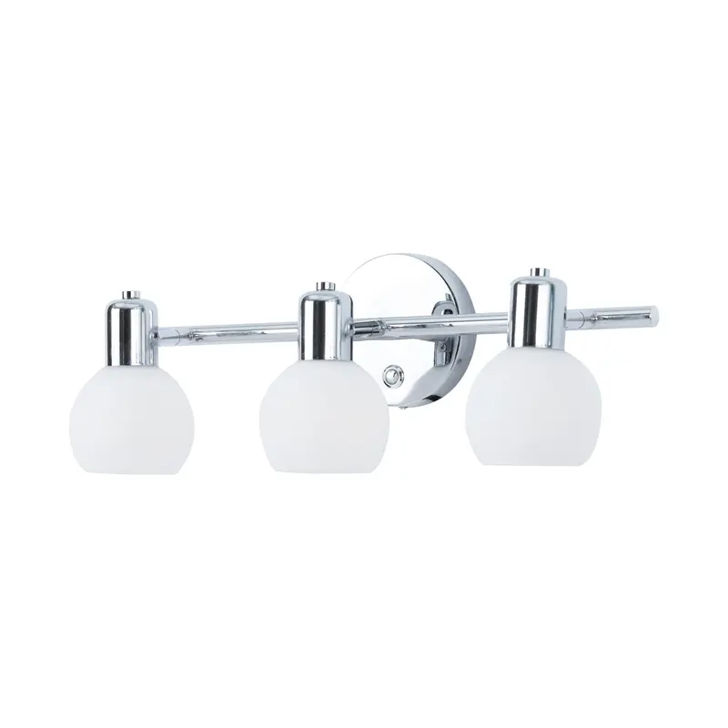 Teamson Home Dimmable 3 Way Wall Lights with Touch Sensor, Adjustable Wall Sconce Spotlights, Lighting Fixture for Living Room or Bedroom, Silver