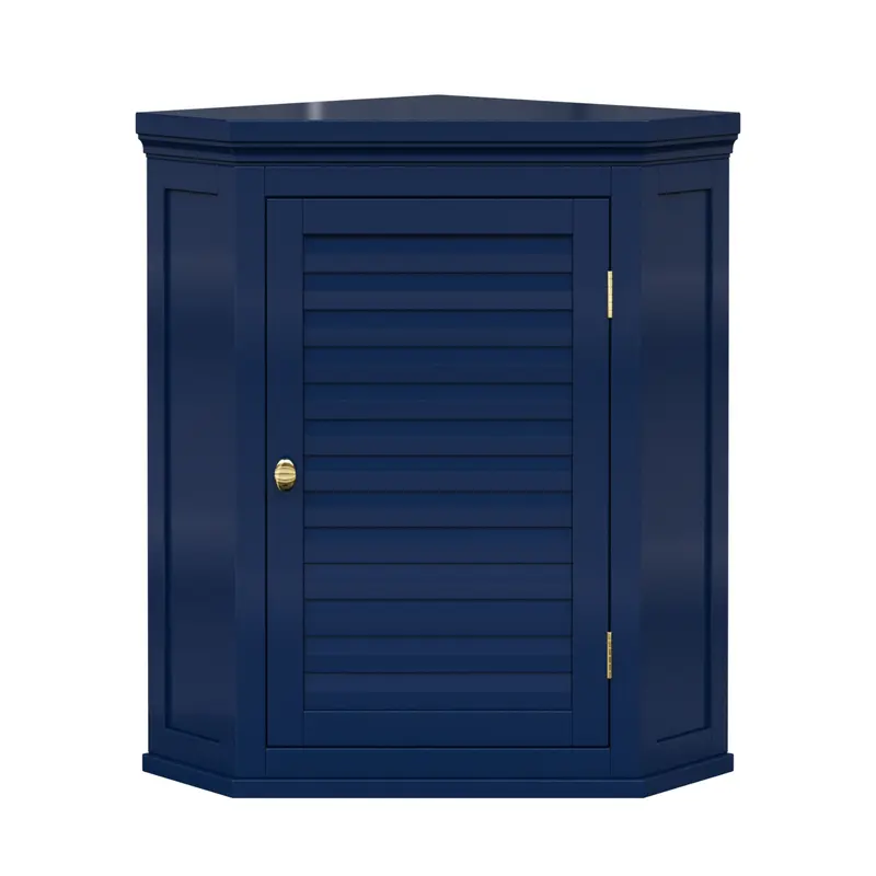 Teamson Home Glancy Two-Door Removable Corner Wall Cabinet, Navy