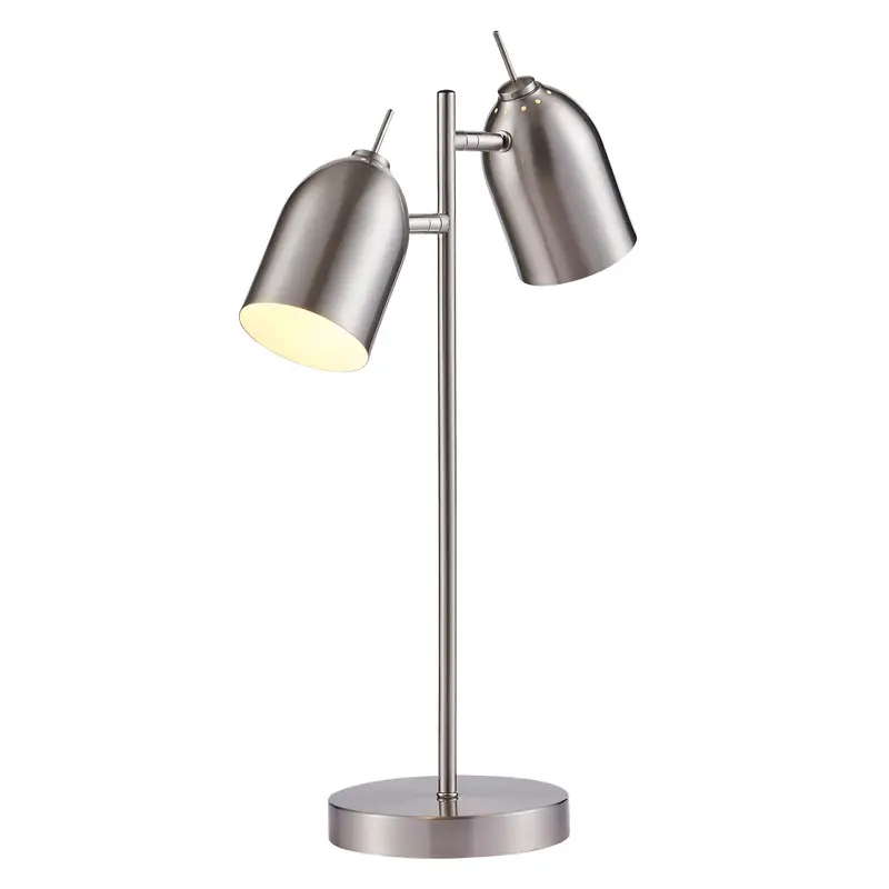 Teamson Home Mason Table Lamp with Chrome Shade, Modern Lighting