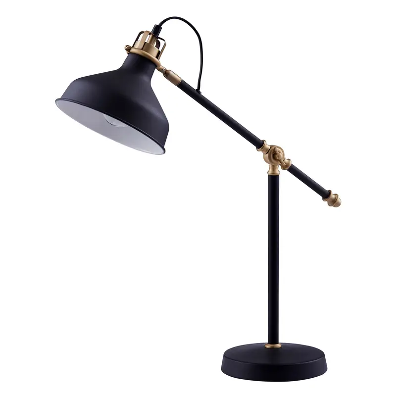 Teamson Home Mia Standard Black Task Table Lamp, Adjustable Reading Spot Light, Modern Lighting