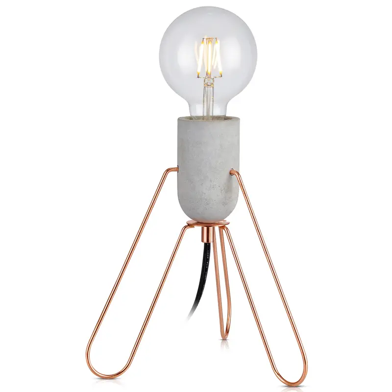 Teamson Home Piccola Accent Tripod Table Lamp, Electric Reading Desk Light in Rose Gold