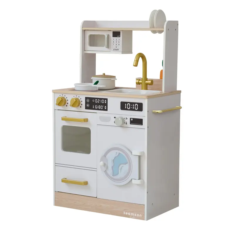 Teamson Kids Little Chef Lake Tahoe Wooden Play Kitchen - Washer & Mini Garden