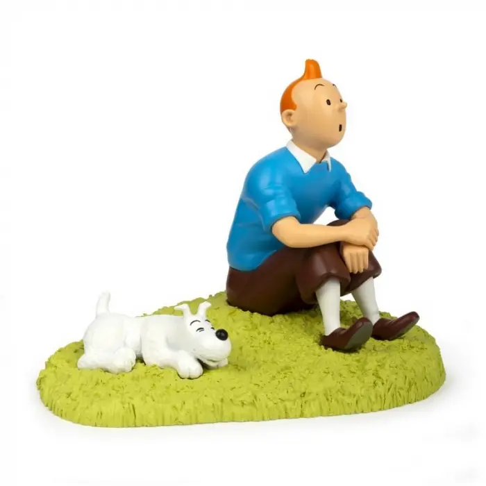 Tintin Collectible Figure - Tintin and Snowy sitting in the grass (47001) 2023