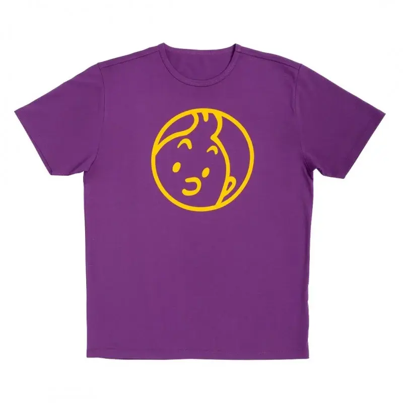 Tintin Face T-Shirt – Purple Graphic T-Shirt