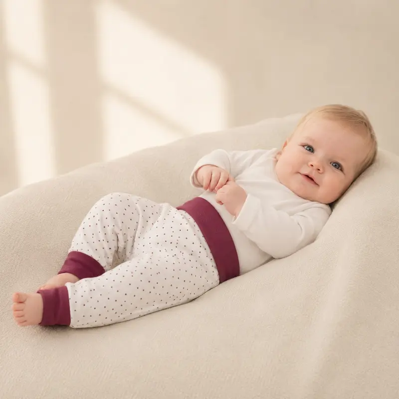Tiny One Baby Girl Organic Cotton Pants with Dots