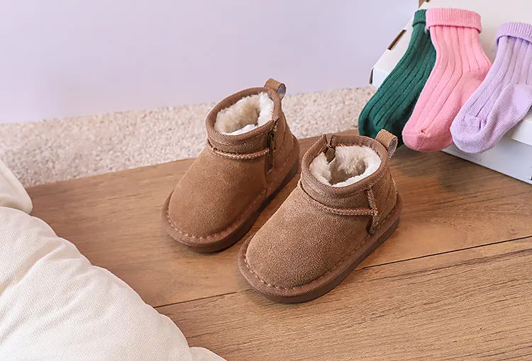 TinyTrail™ – Warme Enkellaarsjes met Rits – Comfortabele Baby Winterschoenen