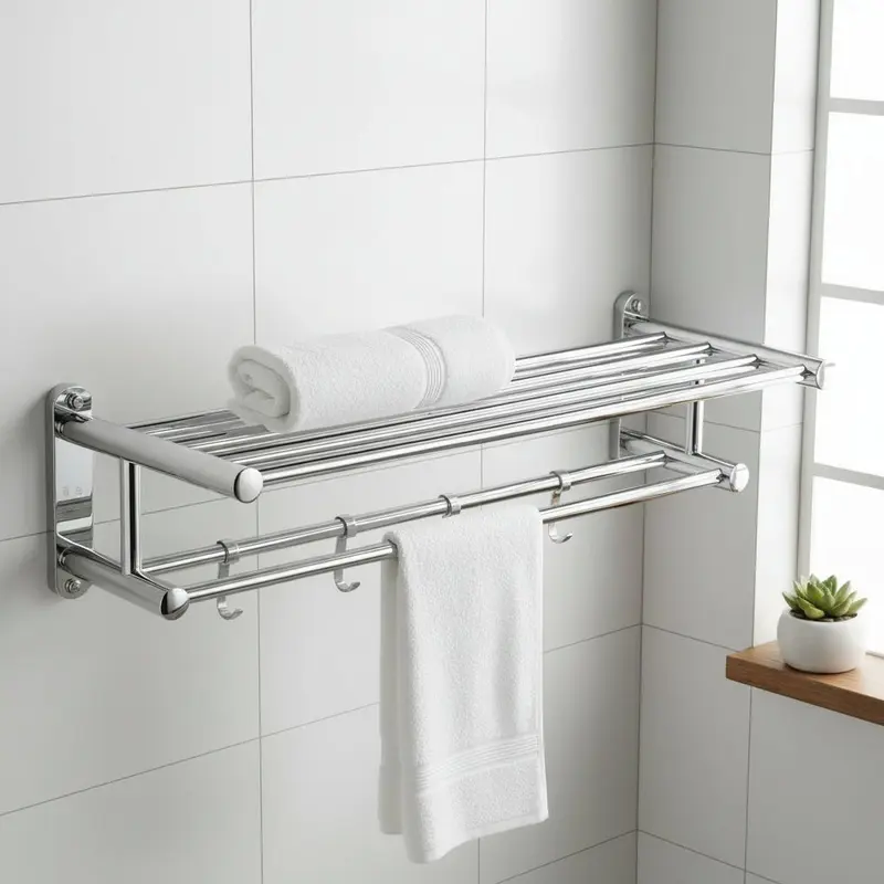 TowelSteelRack™ – RVS Wand Handdoekrek – Ruimtebesparende Badkamer Organizer