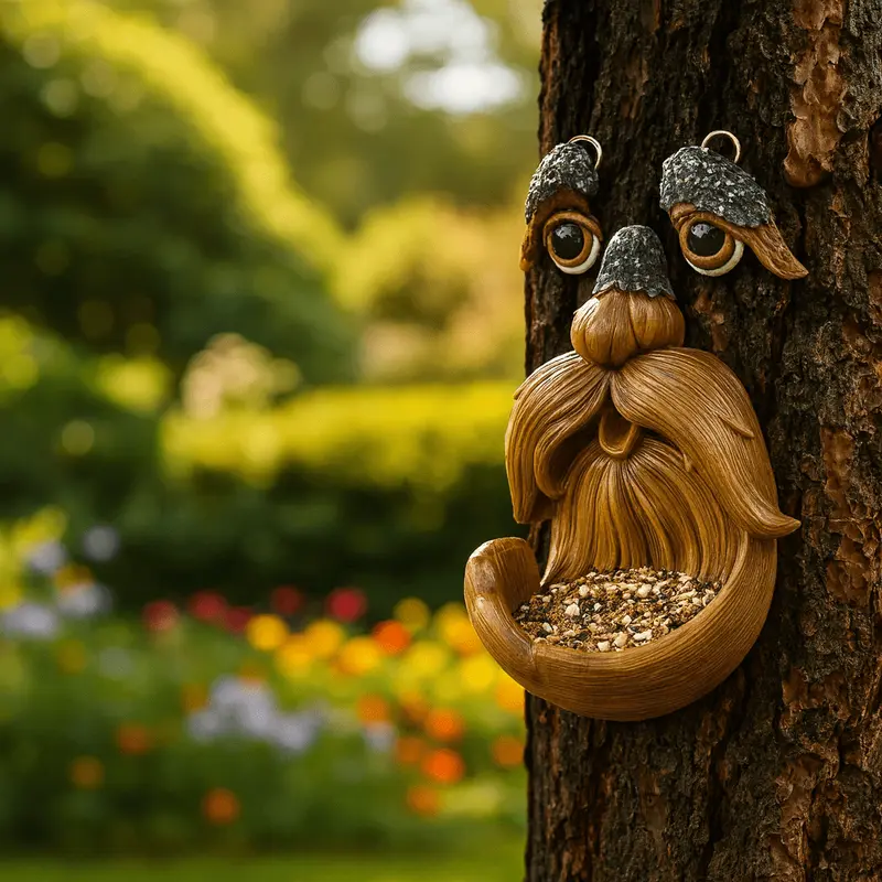 TreeTaleNest™ – Boomgezicht Vogelhuisje van Hars – Betoverende Tuin Decoratie