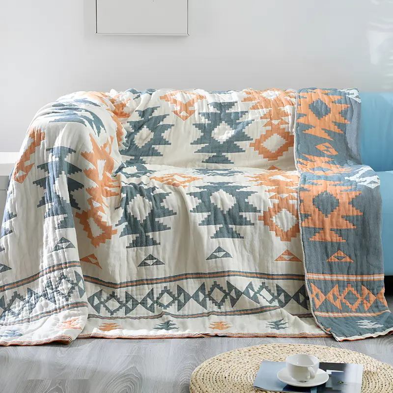 Tribal Diamond Throw - Omkeerbaar Katoen, Geometrisch Patroon