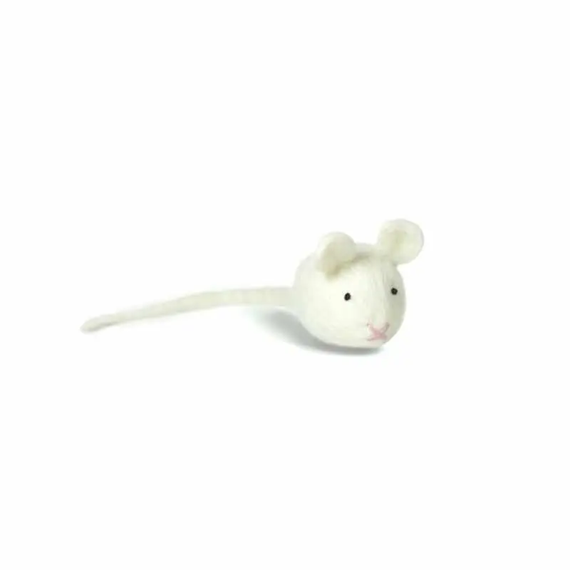 Vilten Muis Groot Wit