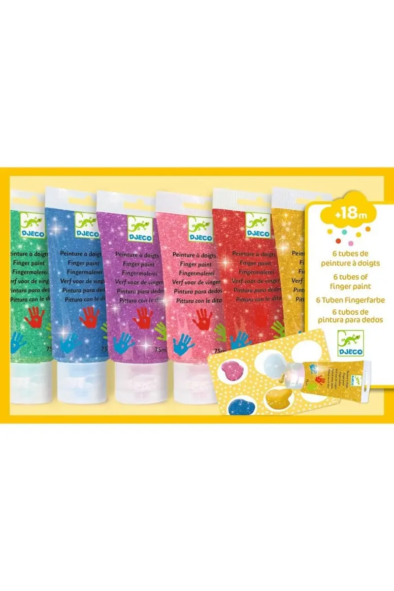 Vingerverf Glitter - 6 Tubes