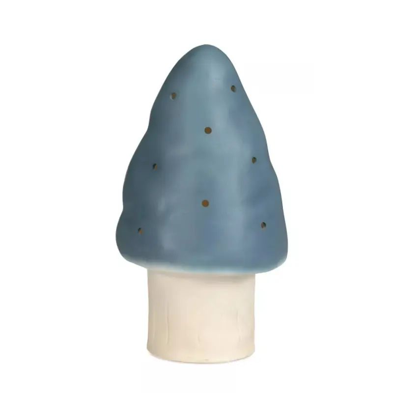 Vintage Paddestoel Lamp - Jeans Blauw - 15x28cm
