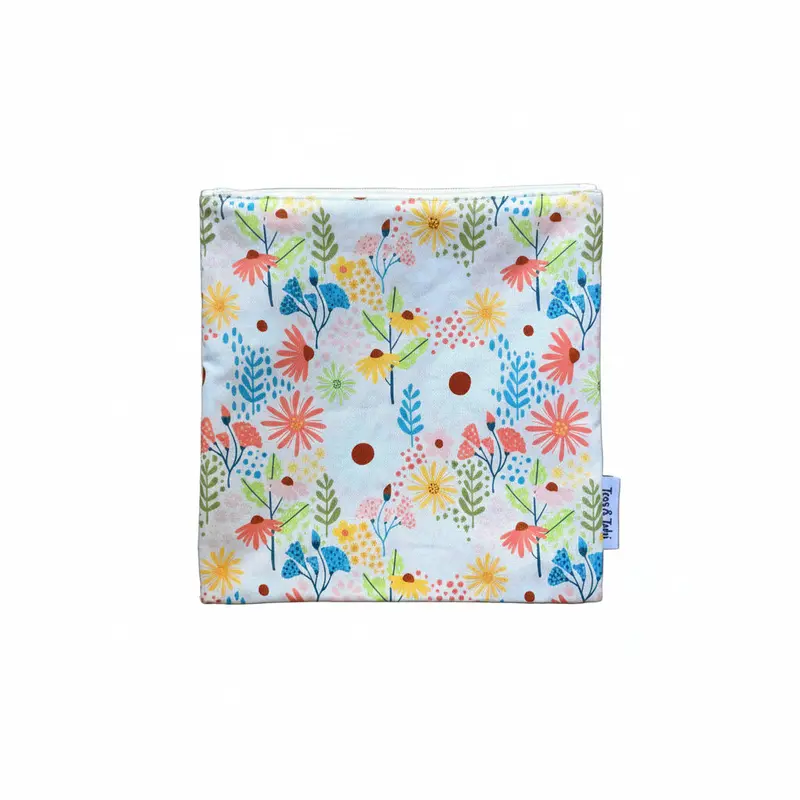 Wasbaar boterhamzakje | Bloemen Mix | 22x22cm