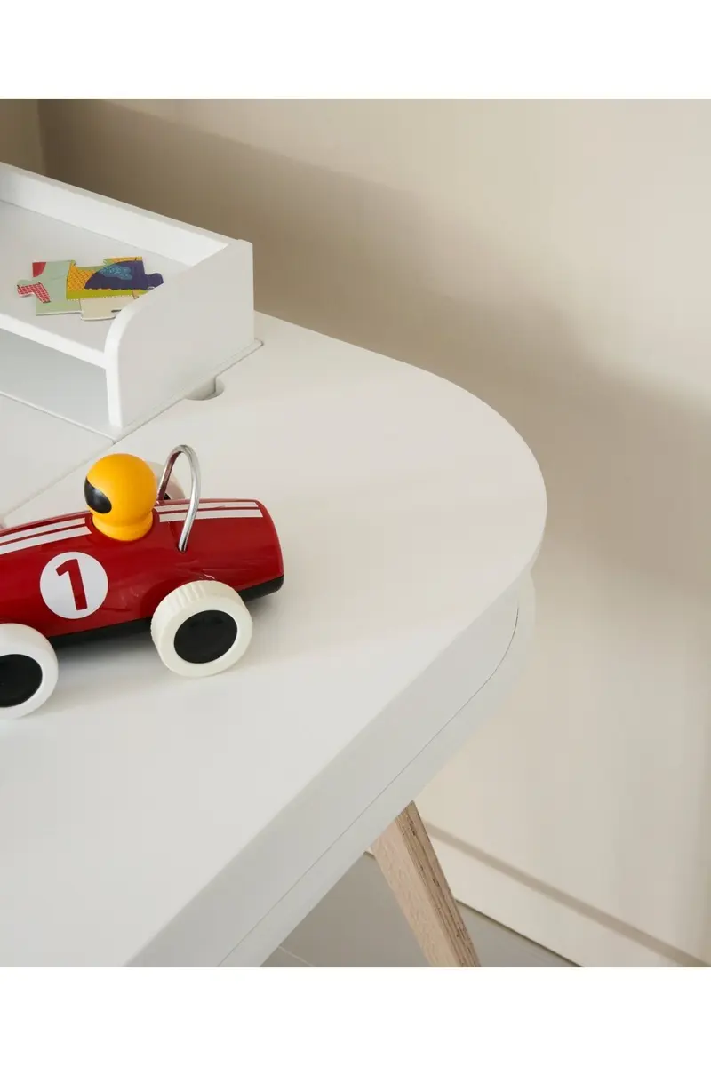 Wood Desk 66 cm, white/oak