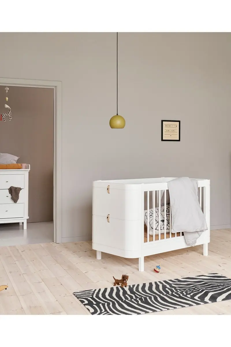 Wood Mini+ cot bed excl. junior kit, 68x122 cm, white