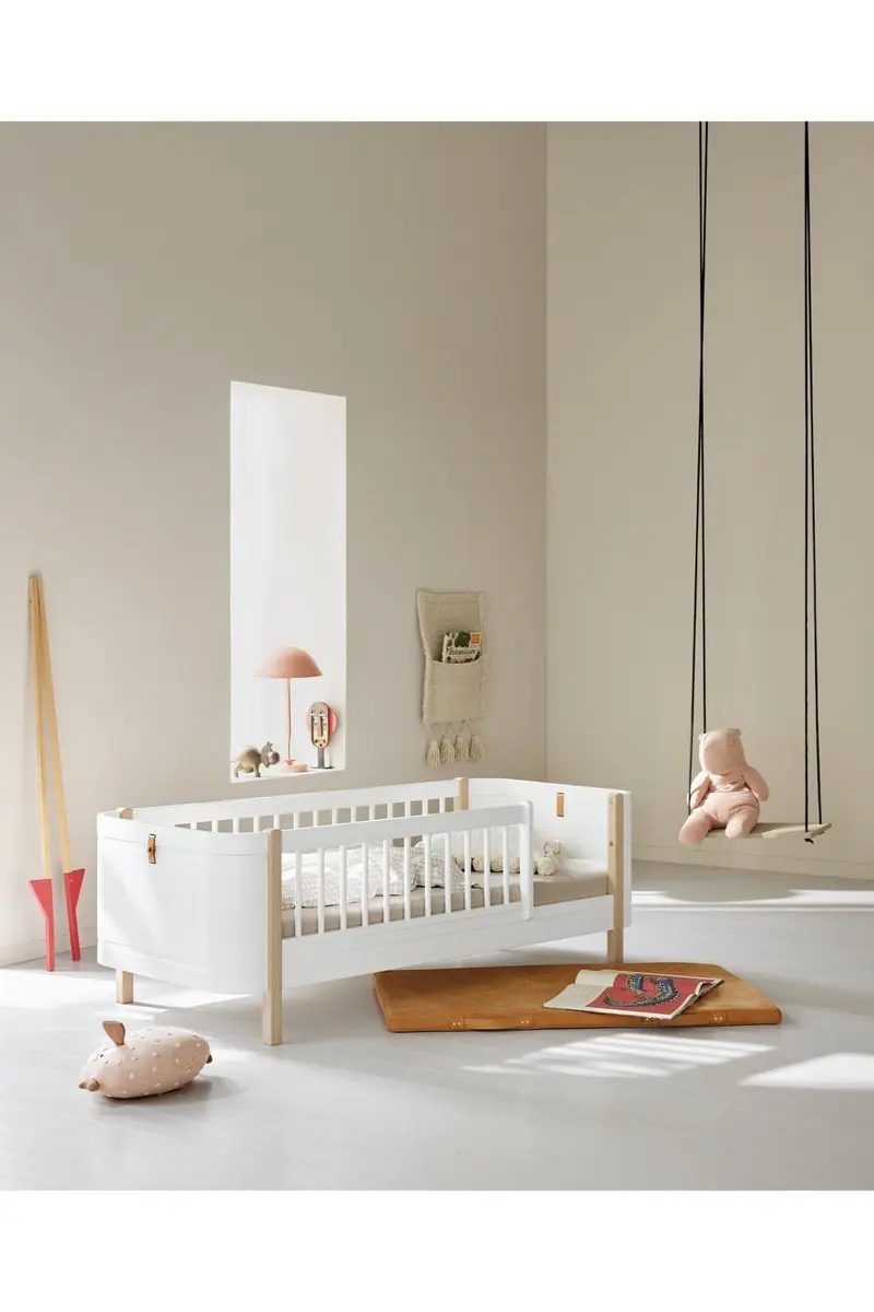 Wood Mini+ junior bed, 68x162cm, white/oak