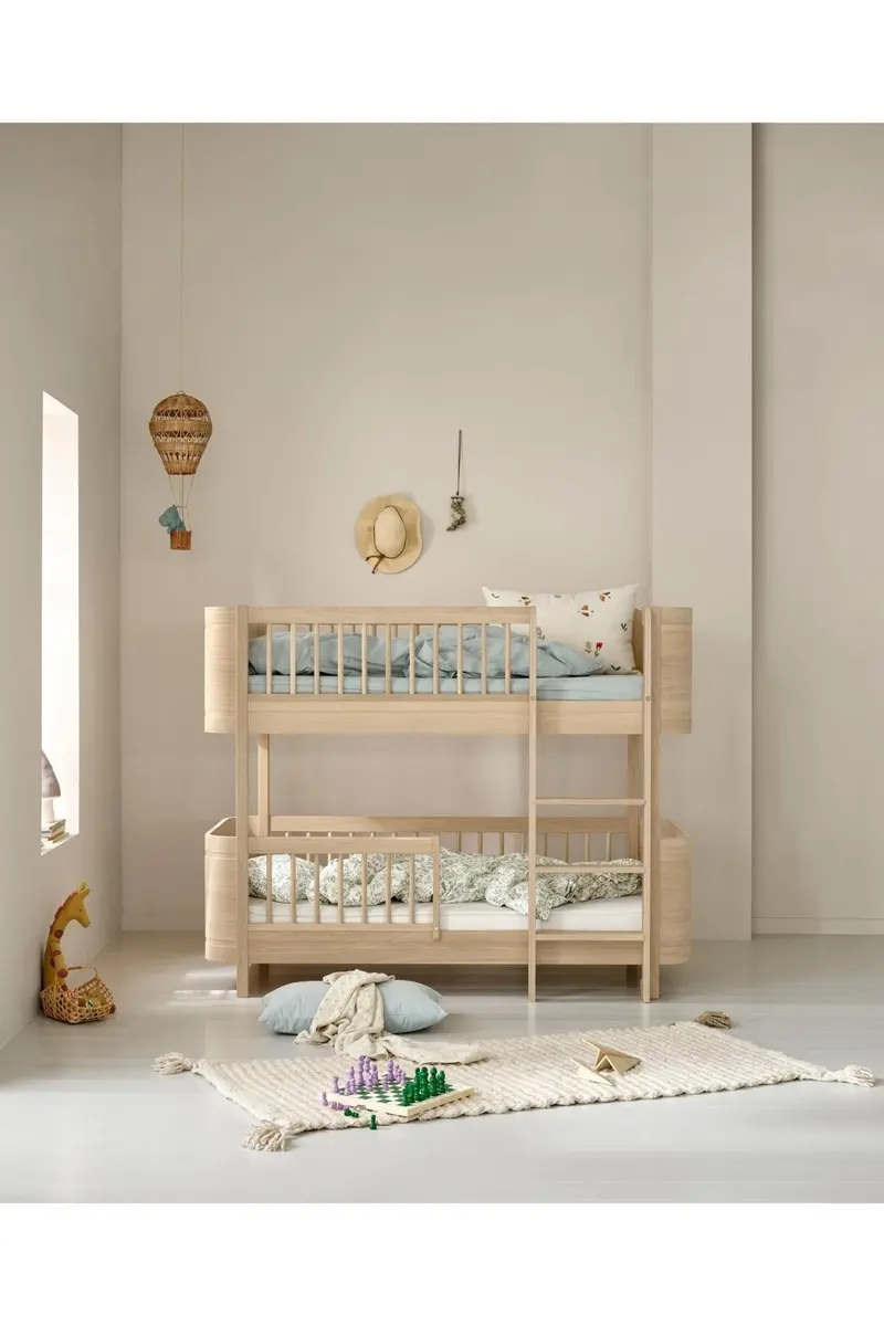 Wood Mini+ low bunk bed, 68x162cm, oak - new
