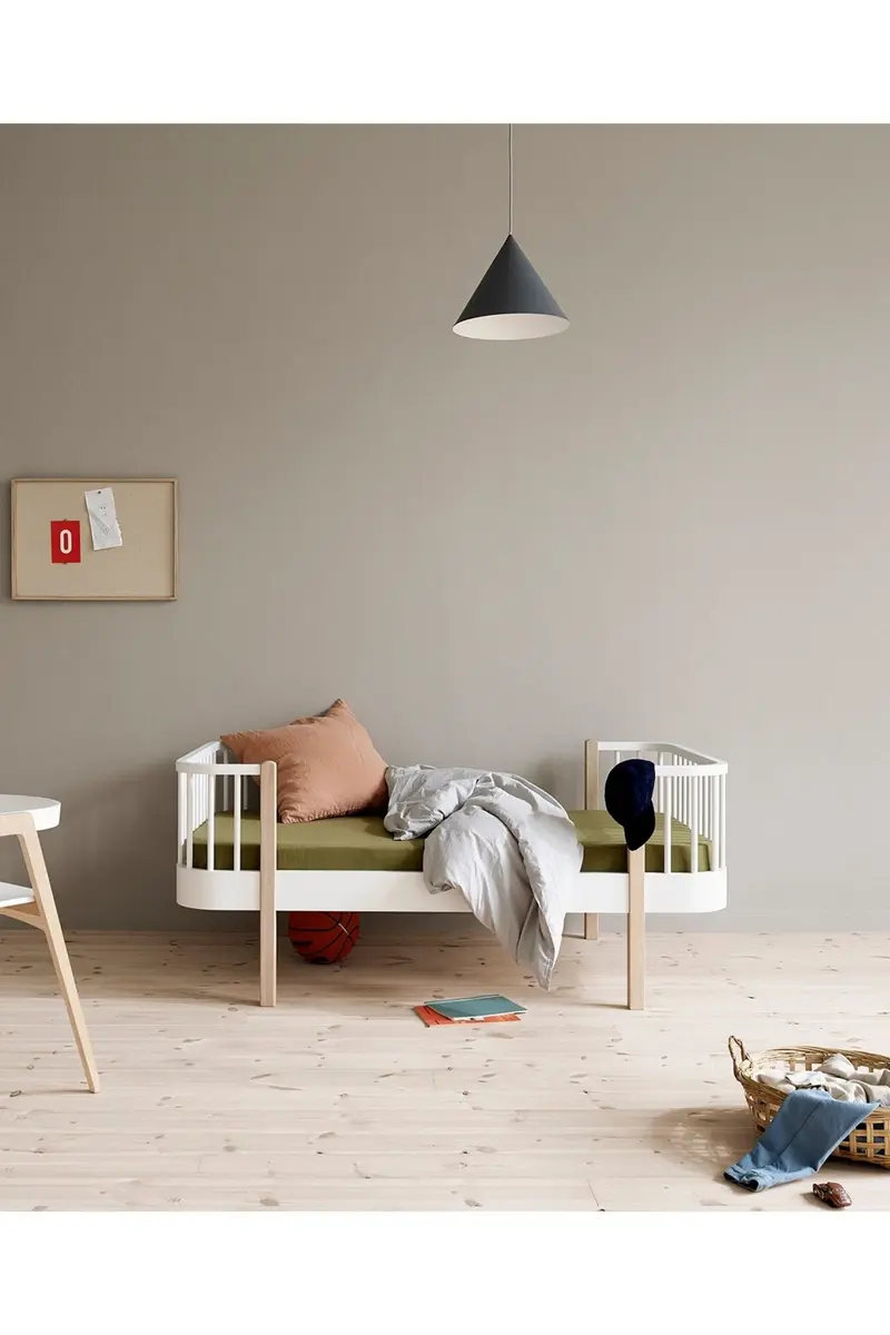 Wood Original junior bed, 90x160 cm, white/oak