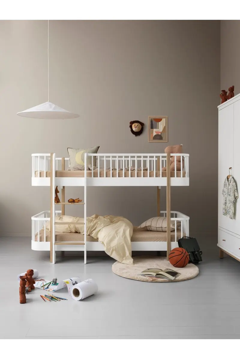 Wood Original low bunk bed, white/oak