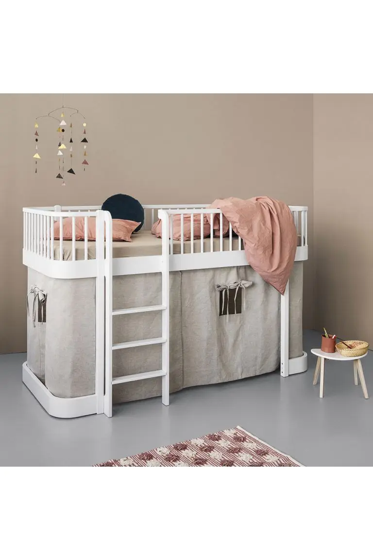 Wood Original low loft bed 138 cm, 90x200 cm, white