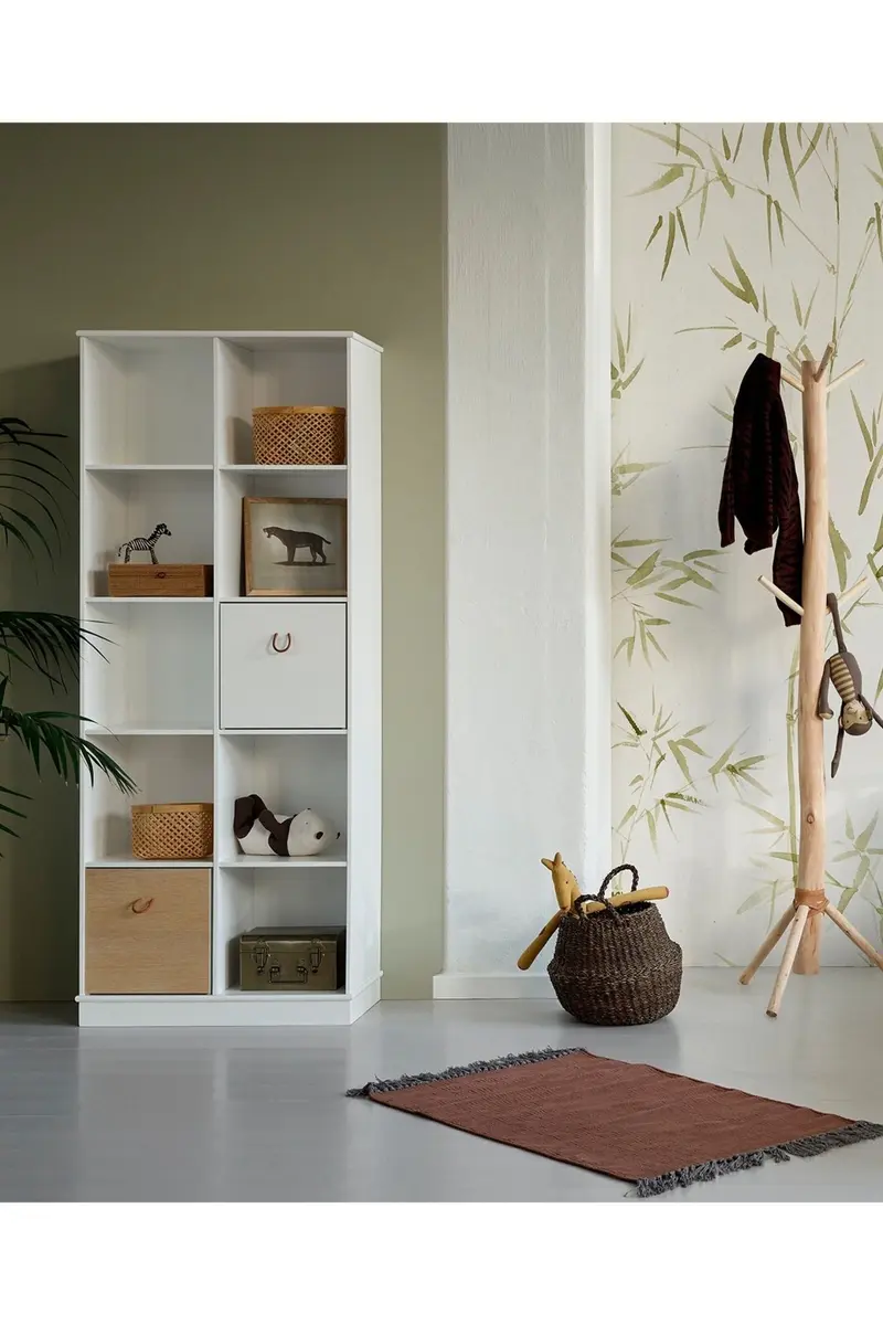 Wood Shelving unit 2x5 vertical w. base
