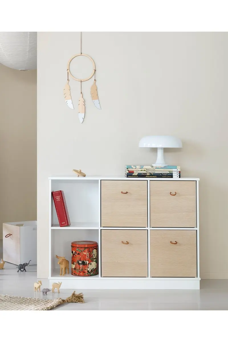 Wood Shelving unit 3x2 horizontal w. base