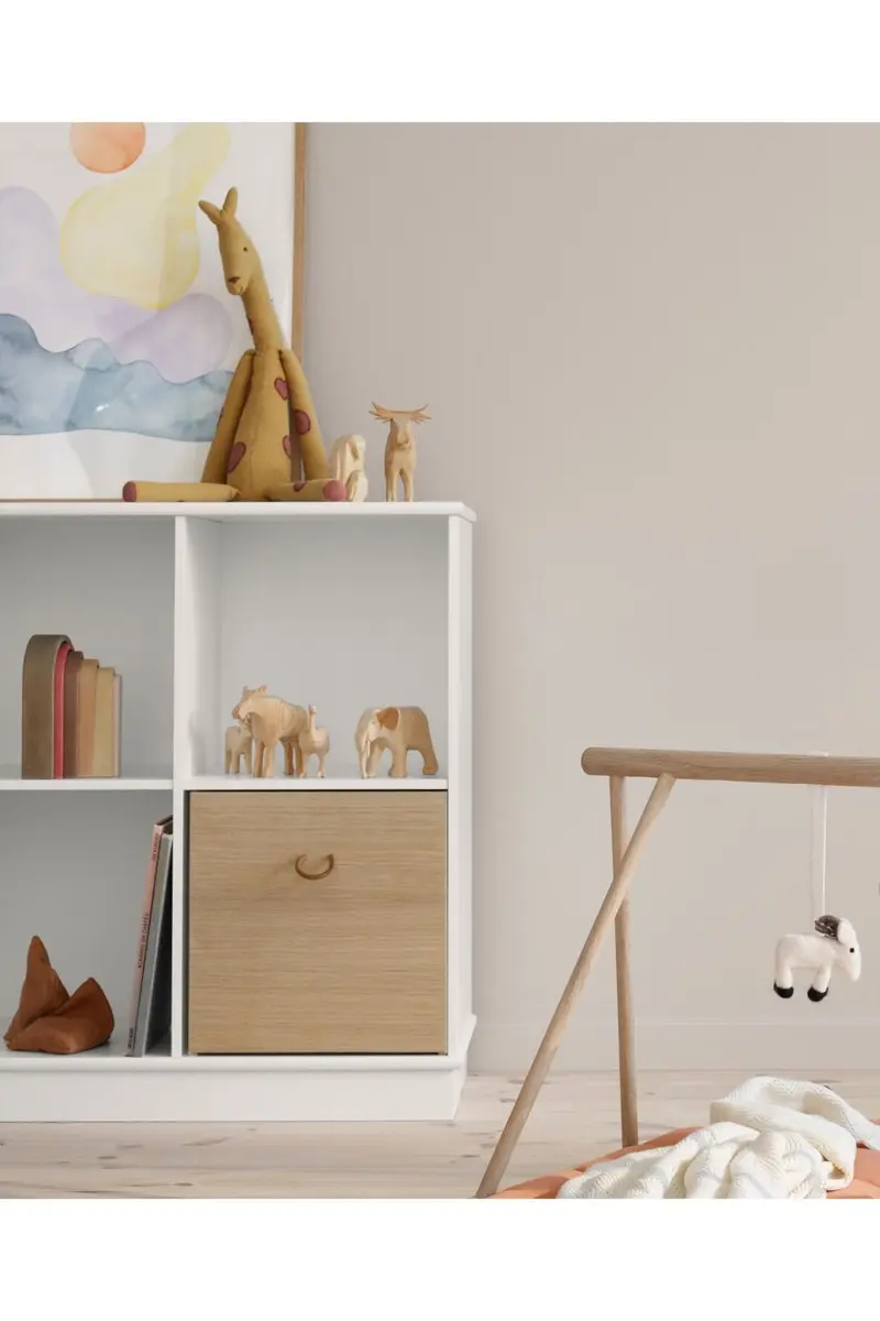 Wood Shelving unit 5x2 horizontal w. base