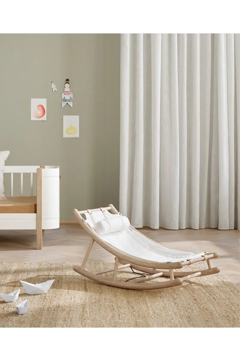 Wood Toddler rocker, oak/white
