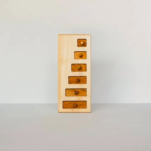 wooden story | lang-kort knoppuzzel