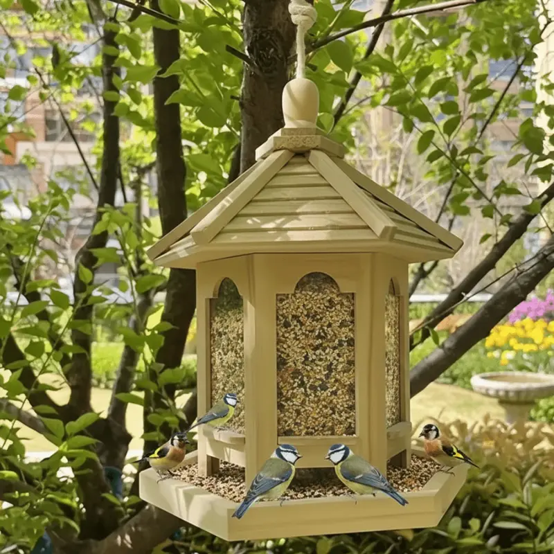 WoodNestle™ – Handgemaakt Vogelhuisje  – Rustieke Tuin Vogelvoederplek