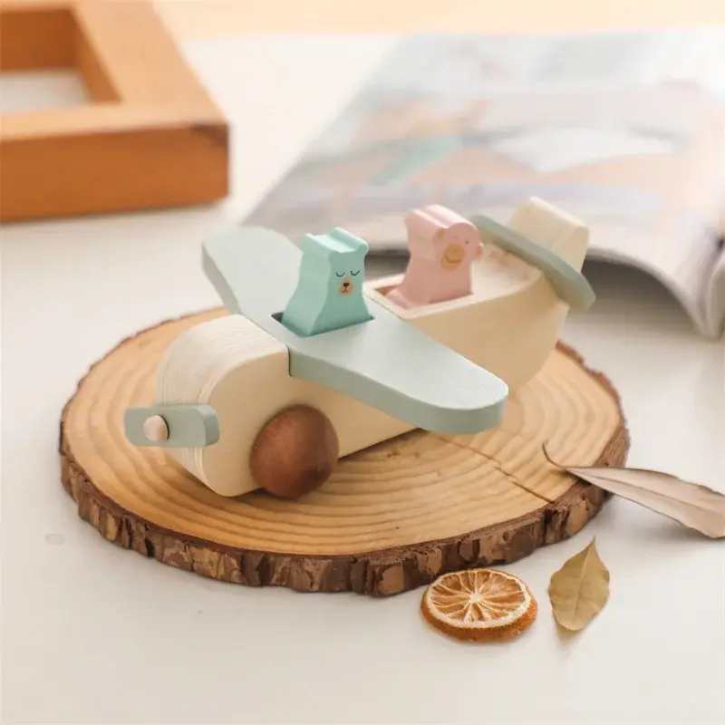 Woods™ - Bevorder Creativiteit & Motoriek - Houten Montessori Vliegtuig Speelgoed