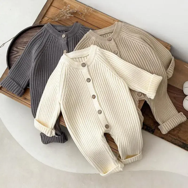 Woolberry™ – Zachte Gebreide Romper – Warme Knusheid voor Baby’s