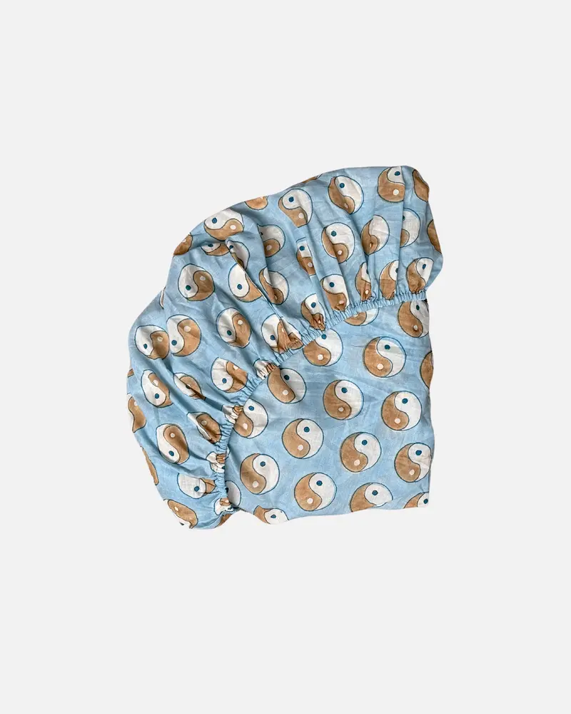 YinYang Arctic Blue Hoeslaken Peuterbed 70 x 140