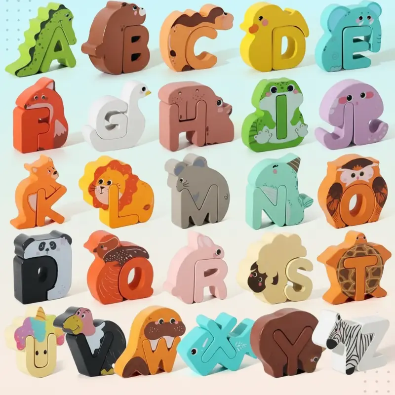 ZooLetters – Speels & Educatief – Houten Dieren Alfabetpuzzel voor kinderen